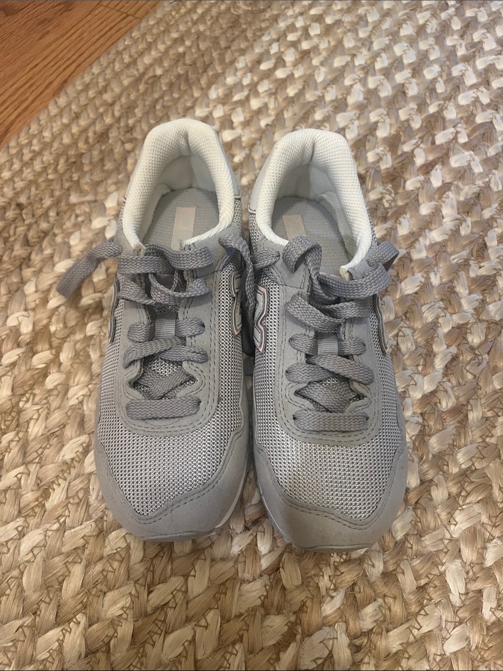 New Balance Grey Mesh Girls Sneakers